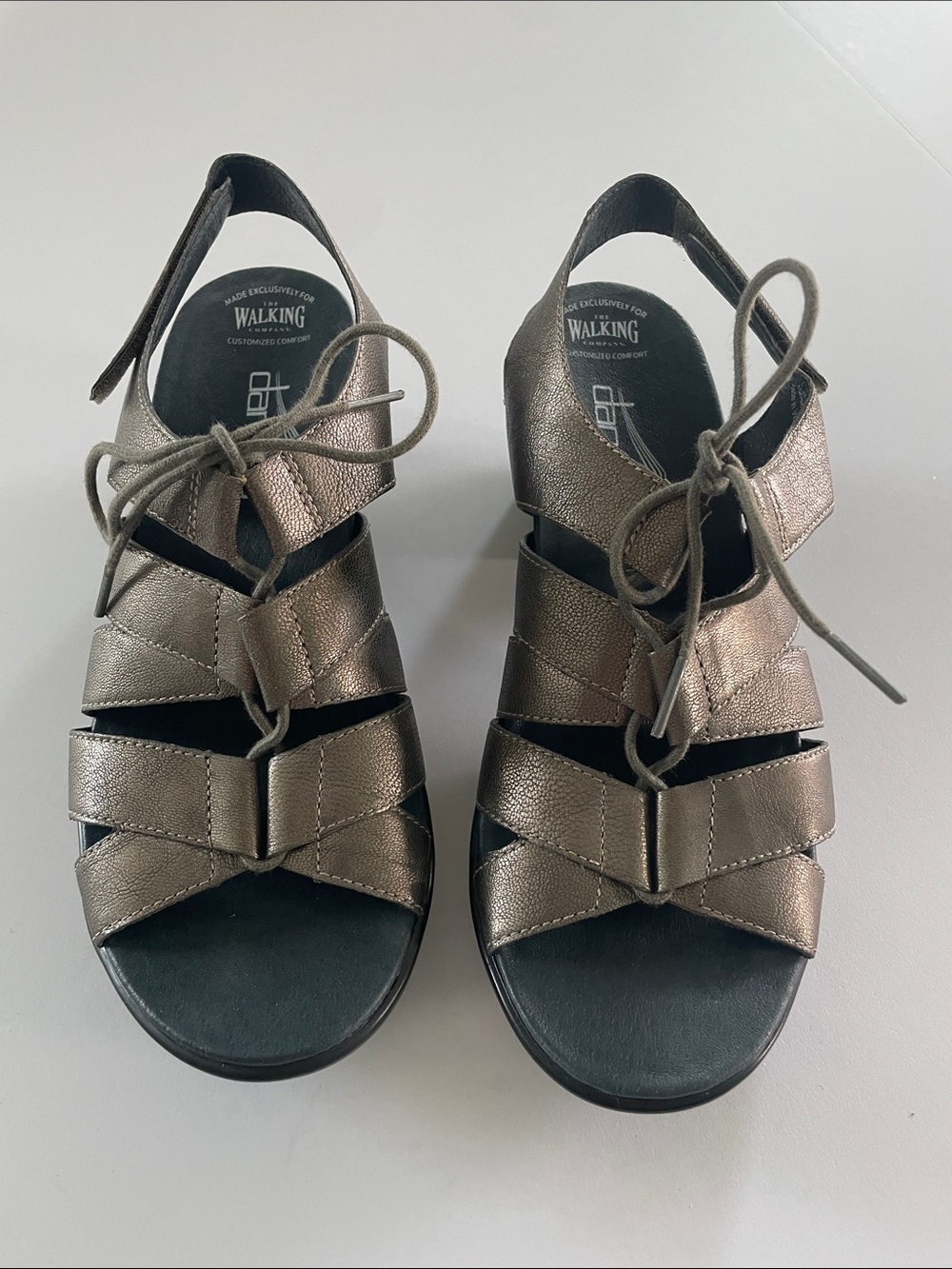 NWOT Dansko Metallic Bronze Lace-Up Crisscross Sandal - Women's 38 Metatarsal